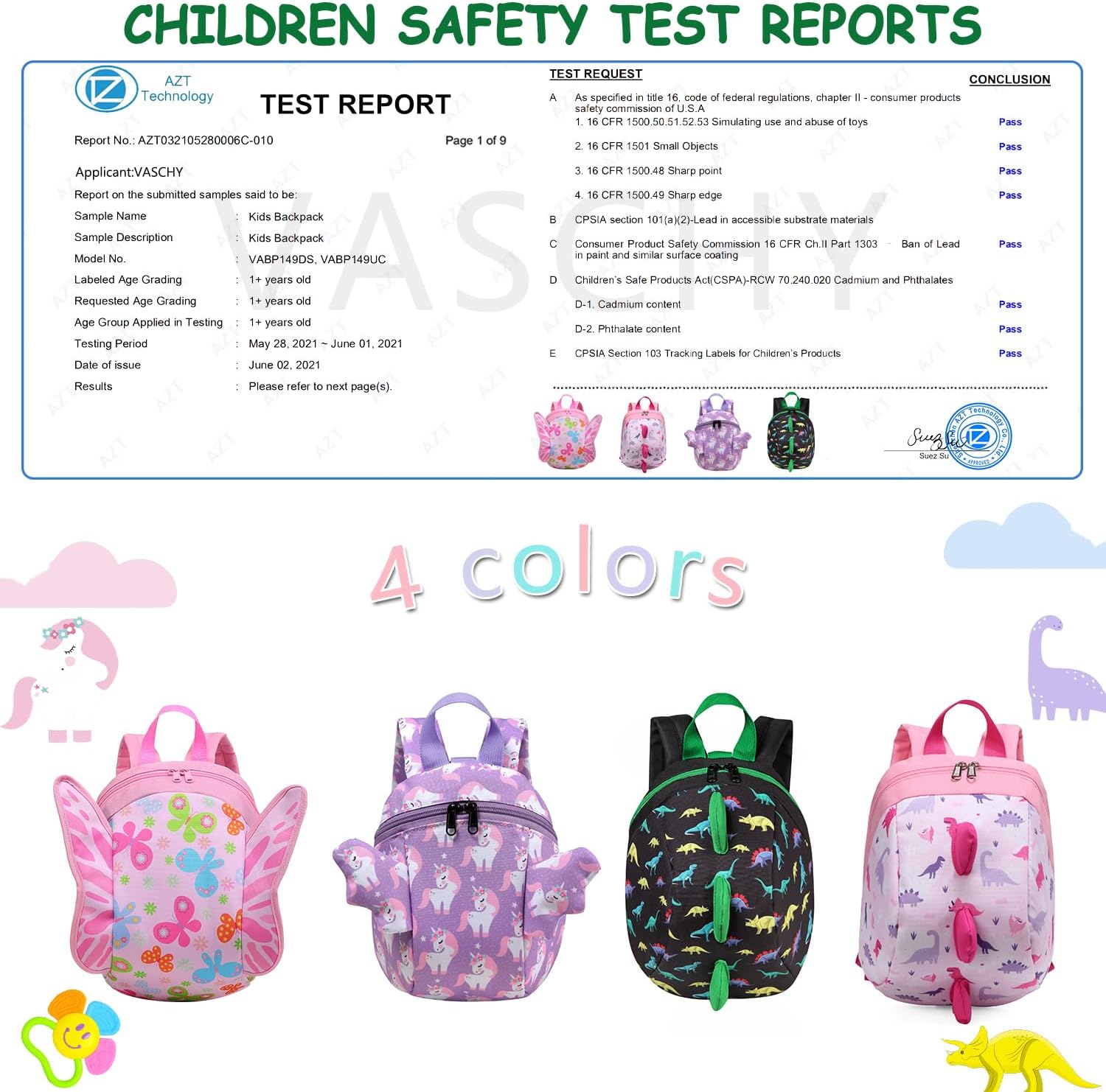 VASCHY Mini Toddler Backpack with Leash, Ultra Lightweight Tiny Little Daycare Backpack - Image 2