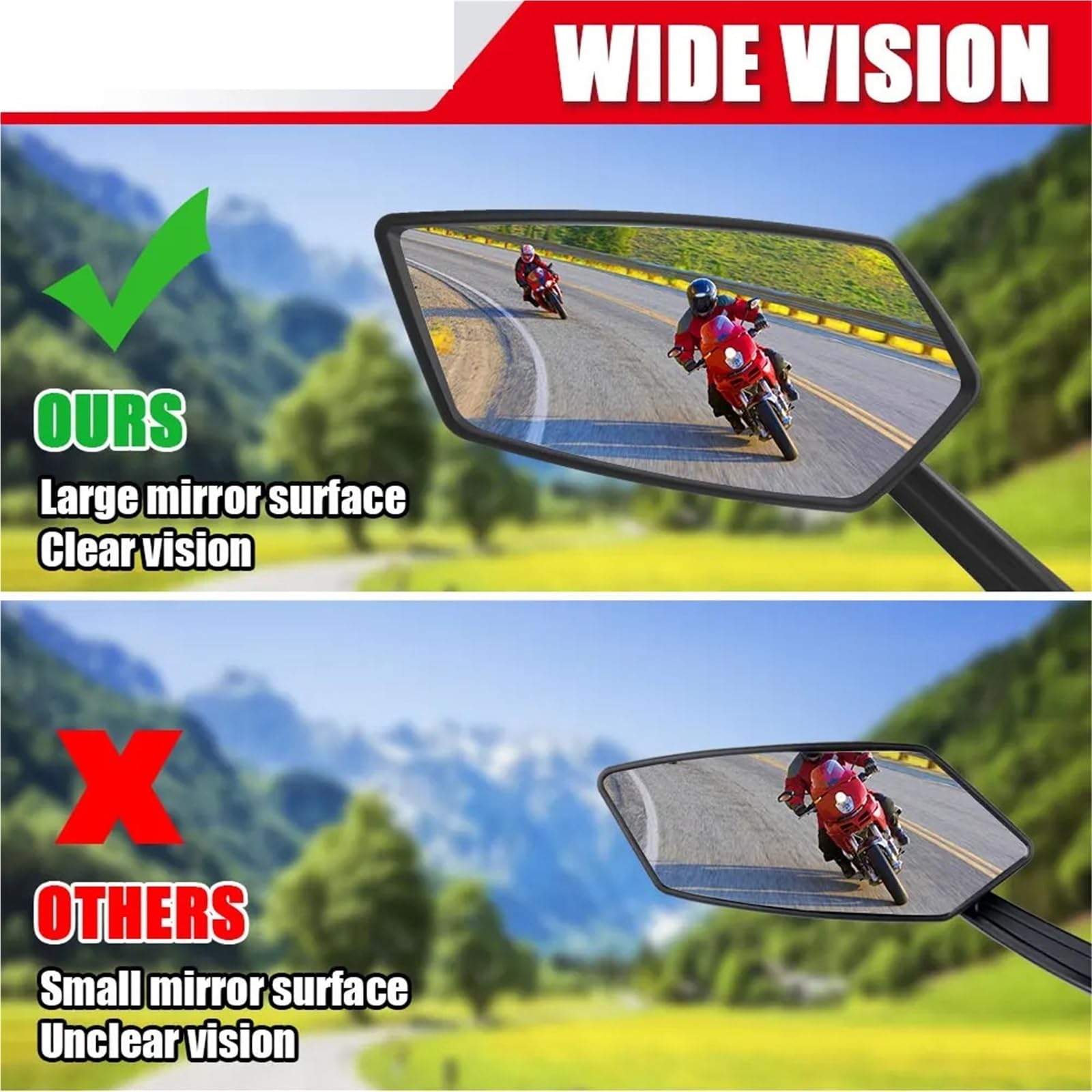 Lusterka wsteczne do motocykla EasyDo Lusterko rowerowe Kolarstwo Lusterka motocyklowe wsteczne 360° Niebieskie lusterko(RM12 left)