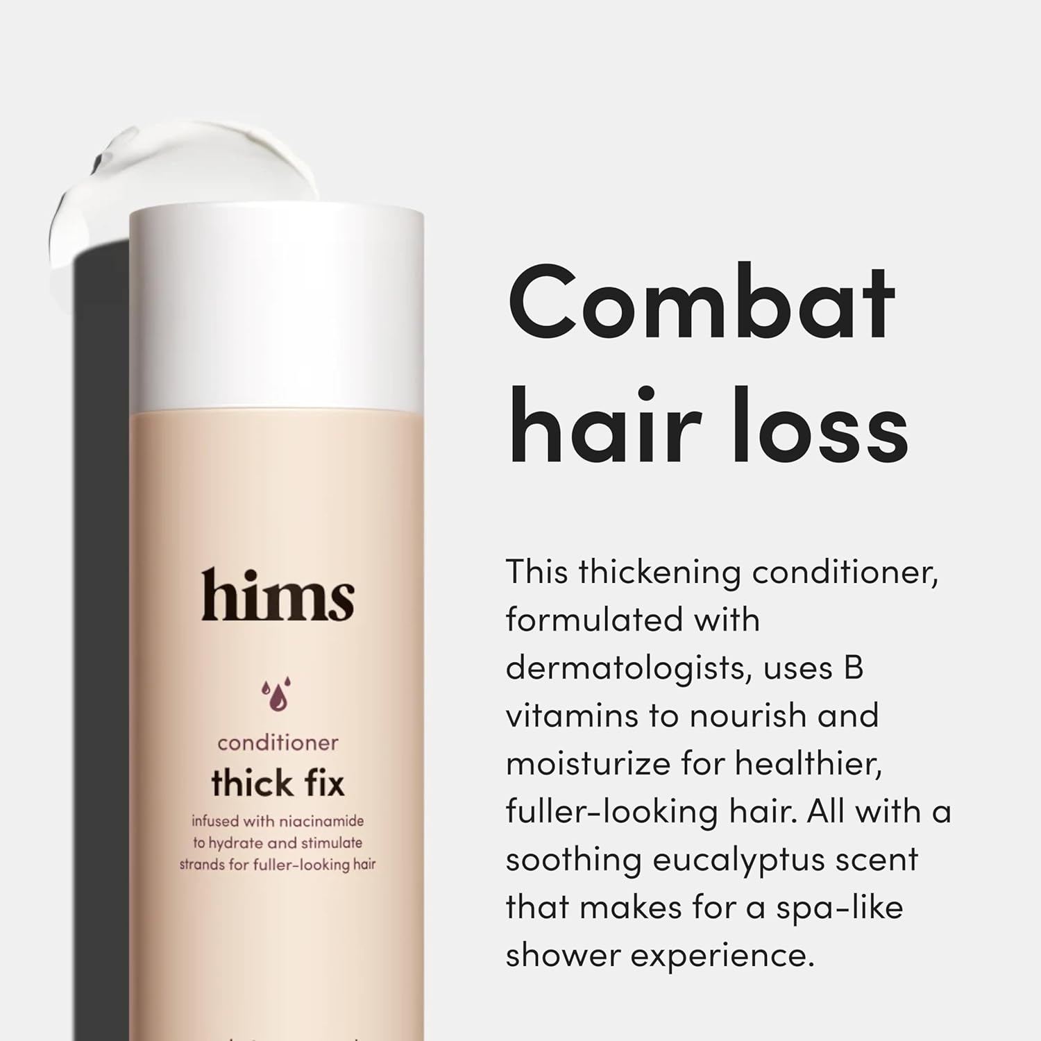 hims Thick Fix Conditioner - Hair Loss Conditioner With Niacinamide - Supports Hair Growth Treatment - Fresh Eucalyptus Grove, 2 pack, 6.4oz - Image 2