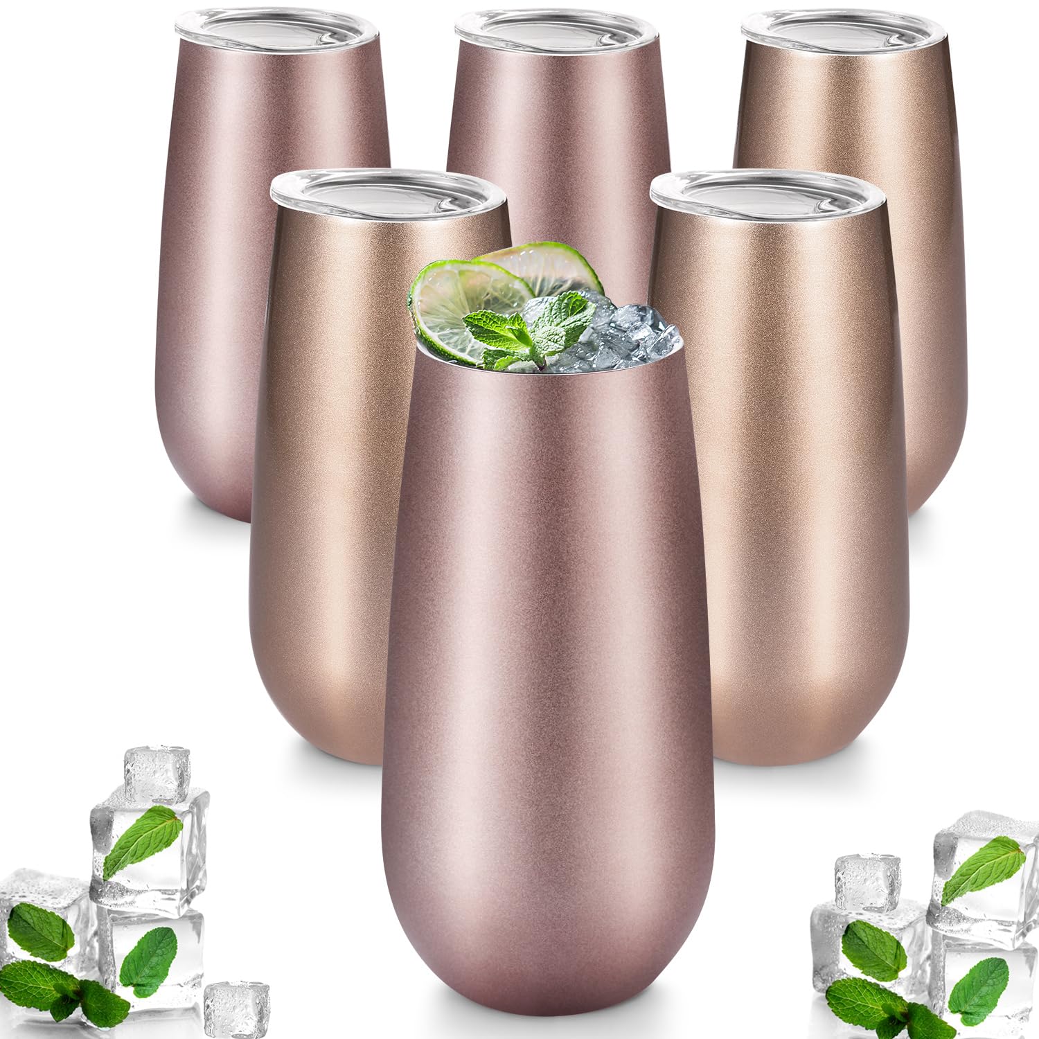 Mini champán con labios vasos Maxdot anticaída con doble aislamiento térmico