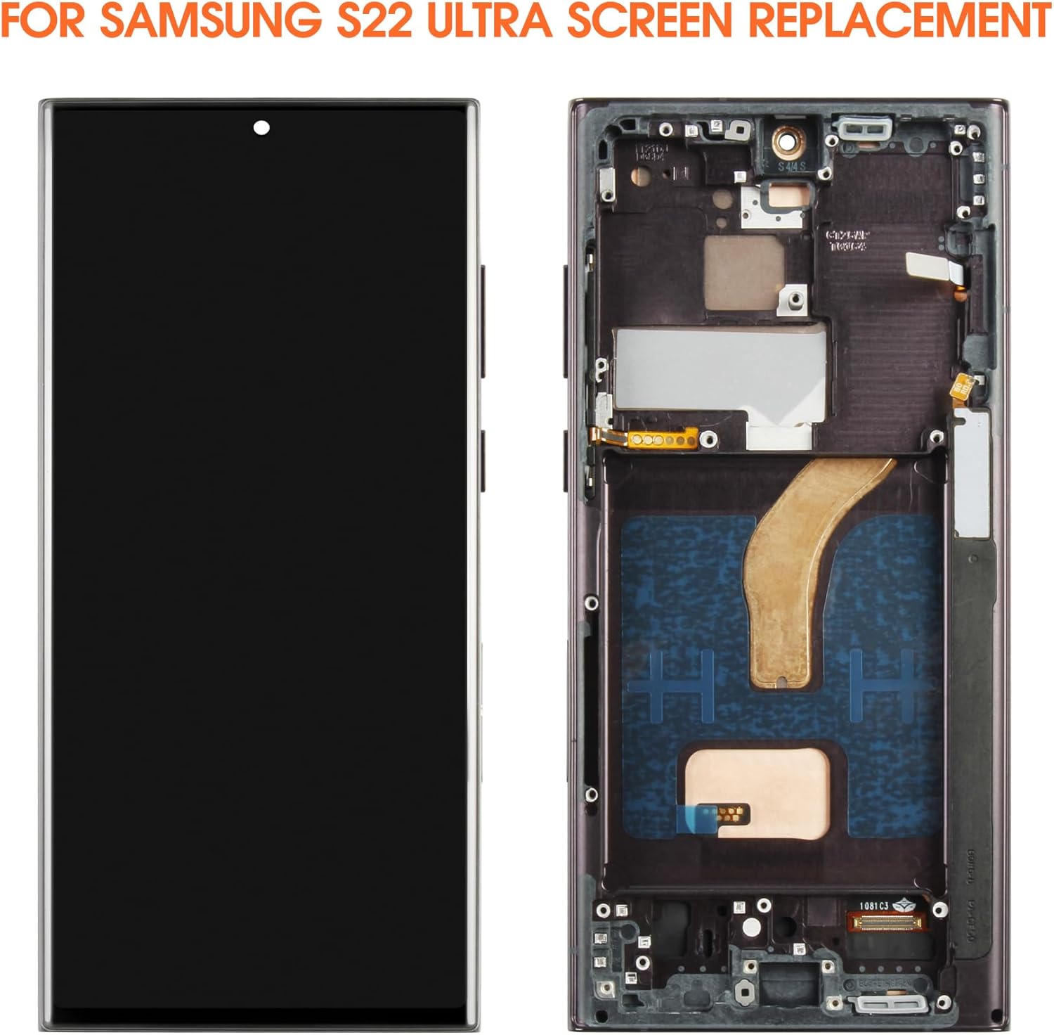 INCELL for Samsung Galaxy S22 Ultra Screen Replacement for Samsung S22 Ultra LCD Display S908B S908U LCD Digitizer Touch Screen Assembly Repair Kits with Frame