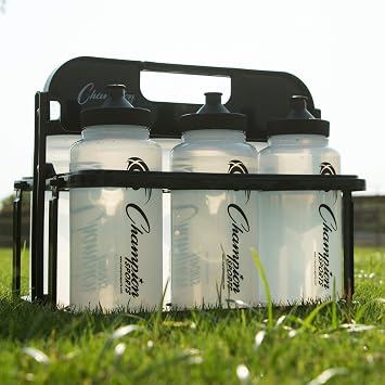 Champion Sports Plastic Water Bottle Set, Quart, Black