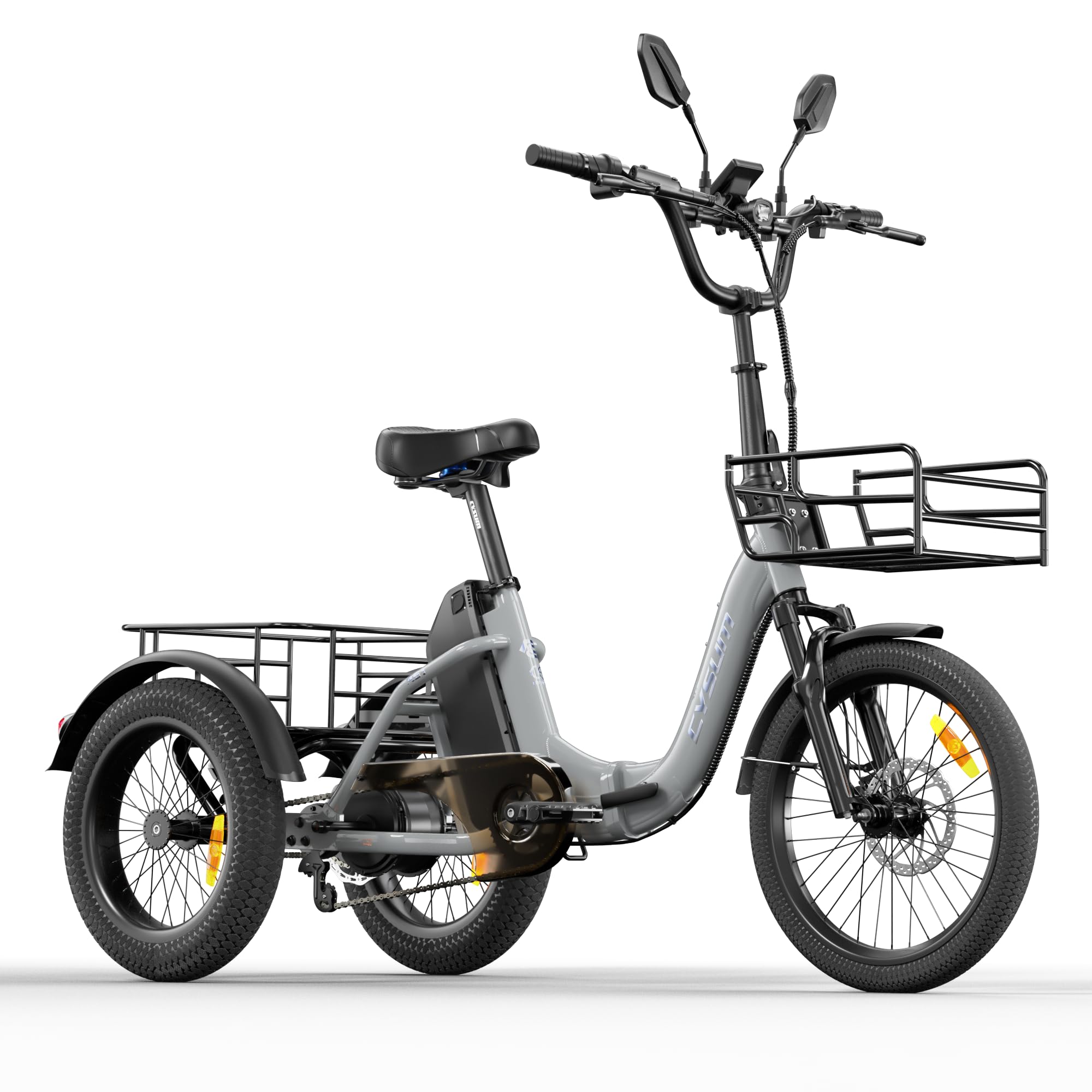 AG1 Pro triciclo elettrico per adulti con batteria 48V e 150km di autonomia, bici elettrica pieghevole in alluminio con freni Shimano MT200, cargo bike con sblocco NFC e retromarcia