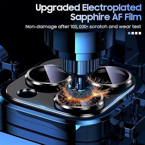 Vista 6 de Uyiton - Protector de lente de cámara de iPhone 13 Pro y 13 Pro Max, fuerte absorción, protección anticaídas, cubierta de cámara trasera, vidrio