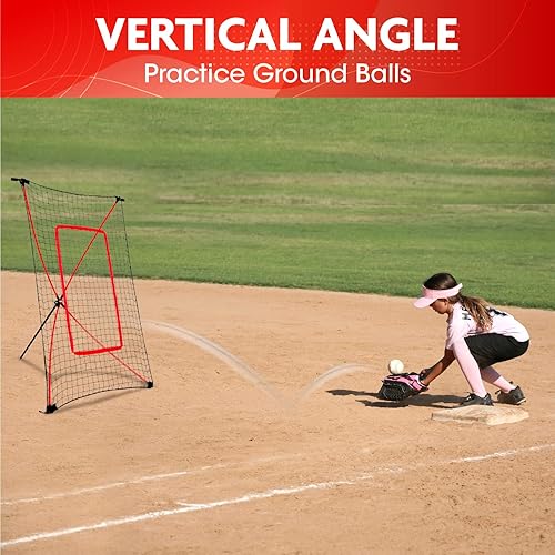 Miniatura 7 de NETPLAYZ Red de entrenamiento para niños de béisbol - Pitch Back, práctica de campo, rebote, ejercicio de retorno de lanzamiento  Regalos deportivos