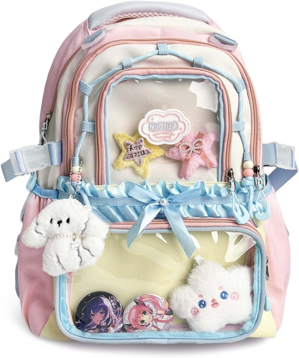Wuflyover ITA Backpack – Customizable Clear Display, Y2K Style, Includes 6 Accessories, Perfect for Events & Gifts
