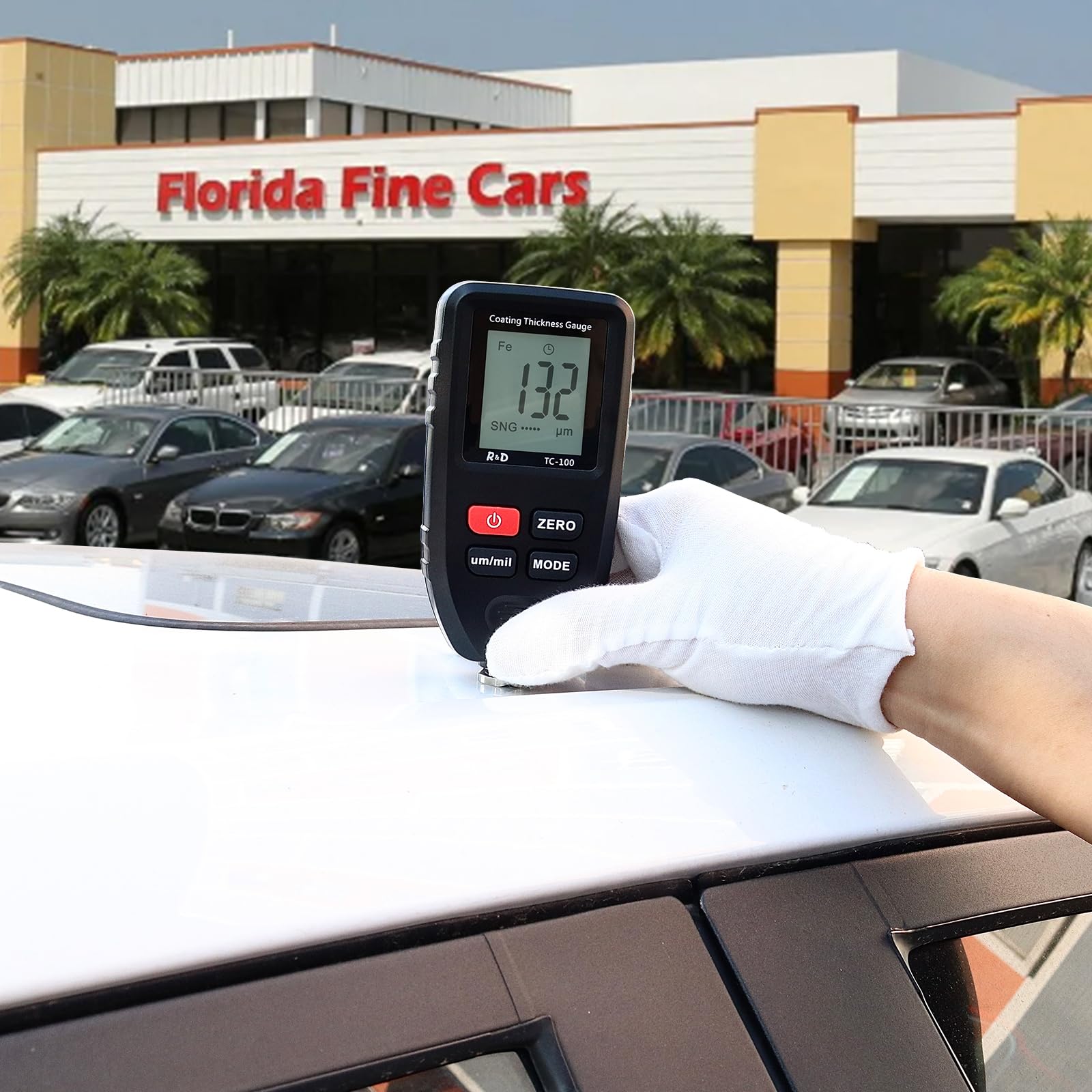 Spessimetro di Rivestimento，Misuratore di Spessore Digitale per Auto Usate,Spessimetro Vernice Auto Professionale per Superfici in Acciaio/Alluminio a Base,Spessore del Rivestimento Test (TC 100)