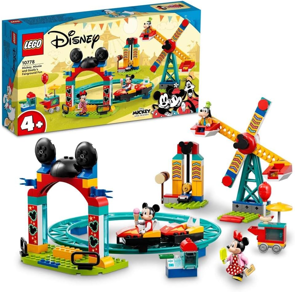 LEGO® ǀ Disney Mickey and Friends – Mickey, Minnie ve Goofy’nin Lunapark Eğlencesi 10778-4 Yaş ve Üzeri için Oyuncak Yapım Seti (184 Parça)
