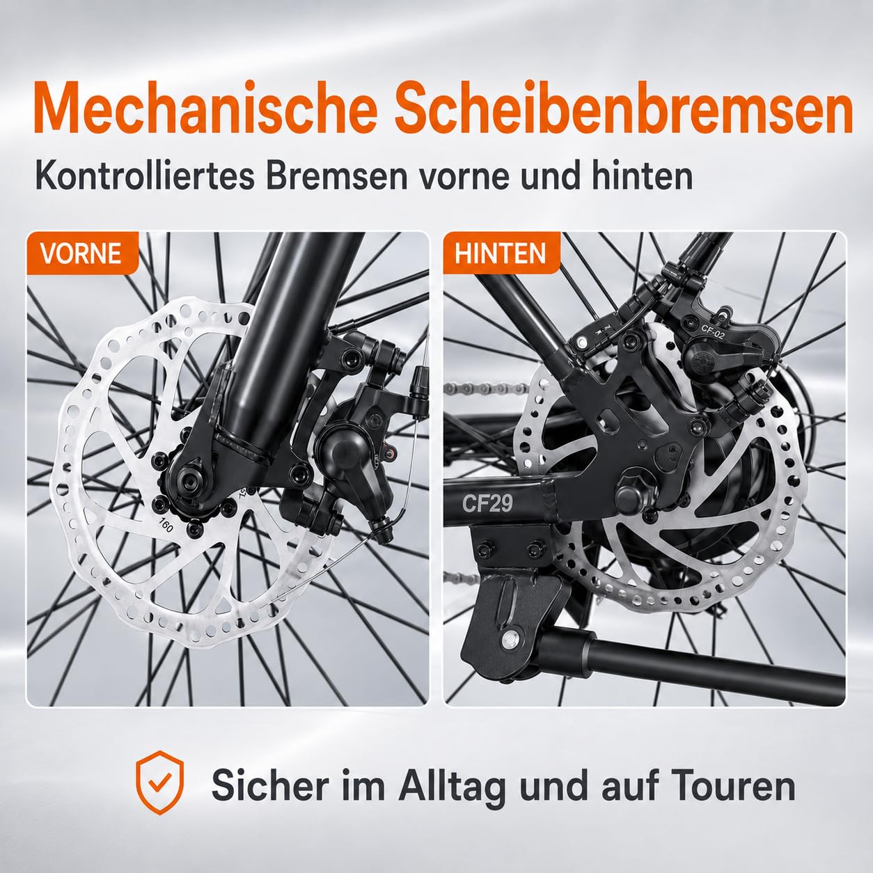 29 Zoll E-Mountainbike Herren, Elektrofahrrad mit 48V 15Ah Akku bis 100 km, 250W Pedelec, 45 Nm, 21-Gang Schaltung, Scheibenbremsen, LED Display für Fahrten im Freien Offroad E-Bike