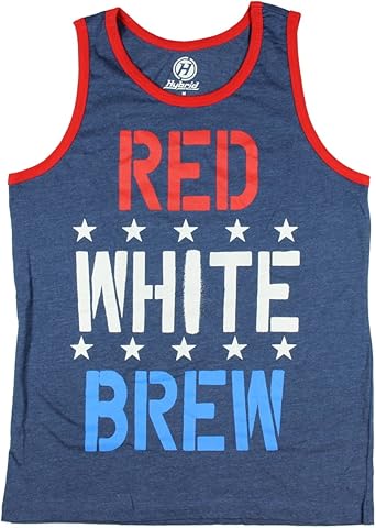 Humor Red White Brew Graphic Tank Top 