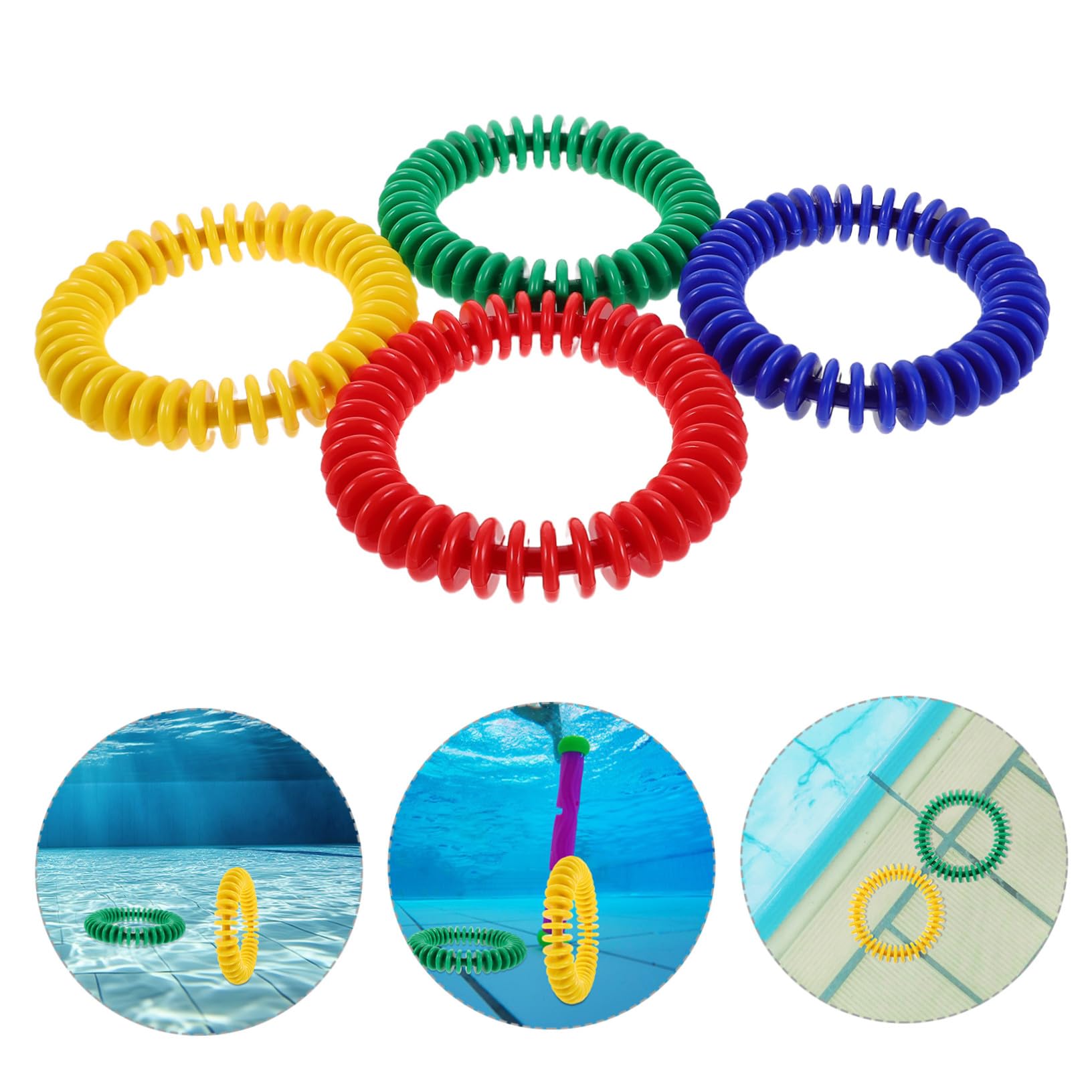 minkissy 4 Piezas Anillos De Entrenamiento De Buceo para Piscina Juguetes De Buceo Hunden para Nadar Verano para Acuáticos y Entrenamiento Submarino