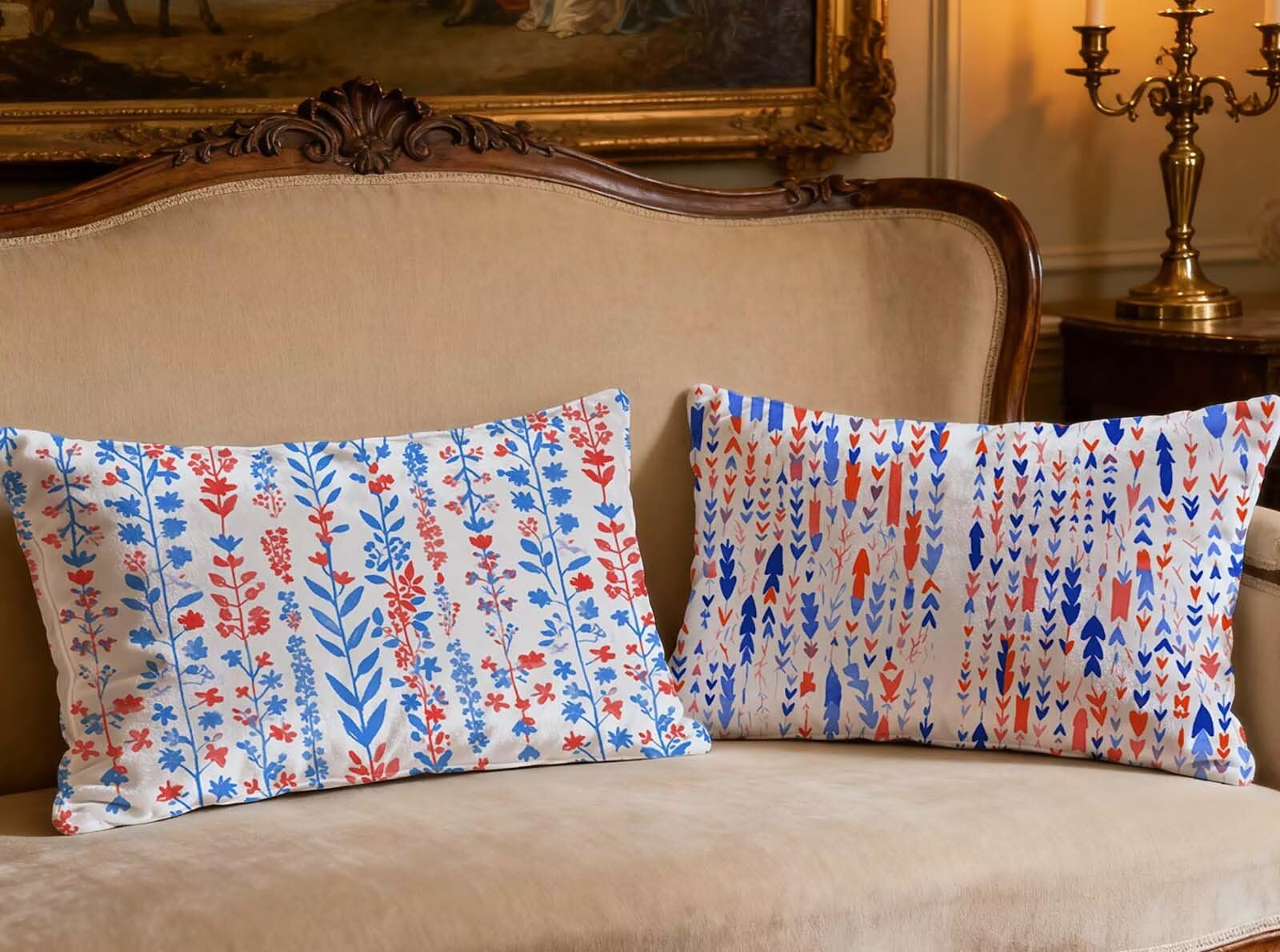 Velours coussin de prestige : lot de 2 housses 60x90cm à impression double face haut de gamme