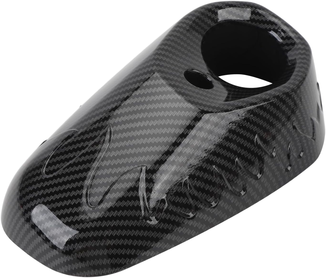 Carbon Fiber Style Motorcycle Exhaust Pipe End Trim Cap for XMAX 300 2017 2022 Protective Heat Shielding Easy Installation Durable ABS Material