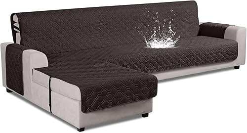 Miniatura 20 de VANSOFY Fundas de sofá modulares mejoradas, 100 % impermeables, en forma de L, reversible, para sofá seccional, funda protectora para mascotas, Gris
