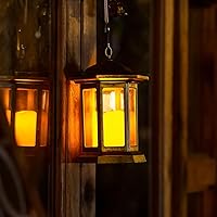 Vista 6 de Farol Solar para Exteriores, Linternas Colgantes para Exteriores con Luces LED de Velas - Luces Solares Impermeables de PVC, Luces de Farol