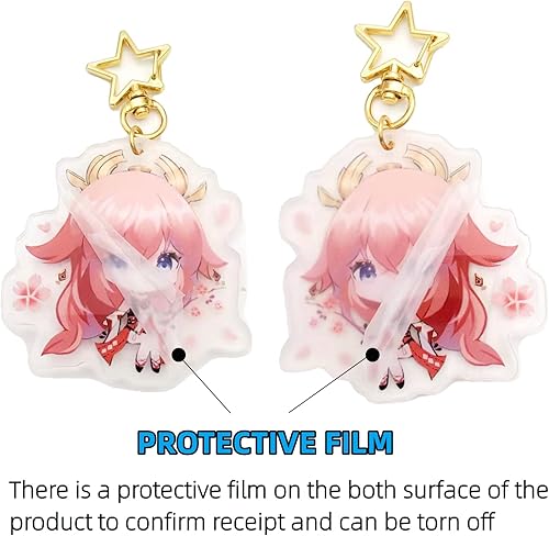 Miniatura 4 de CHERSE Genshin Impact - Llavero de acrílico, figura de Genshin Impact linda figura, accesorio para teléfono