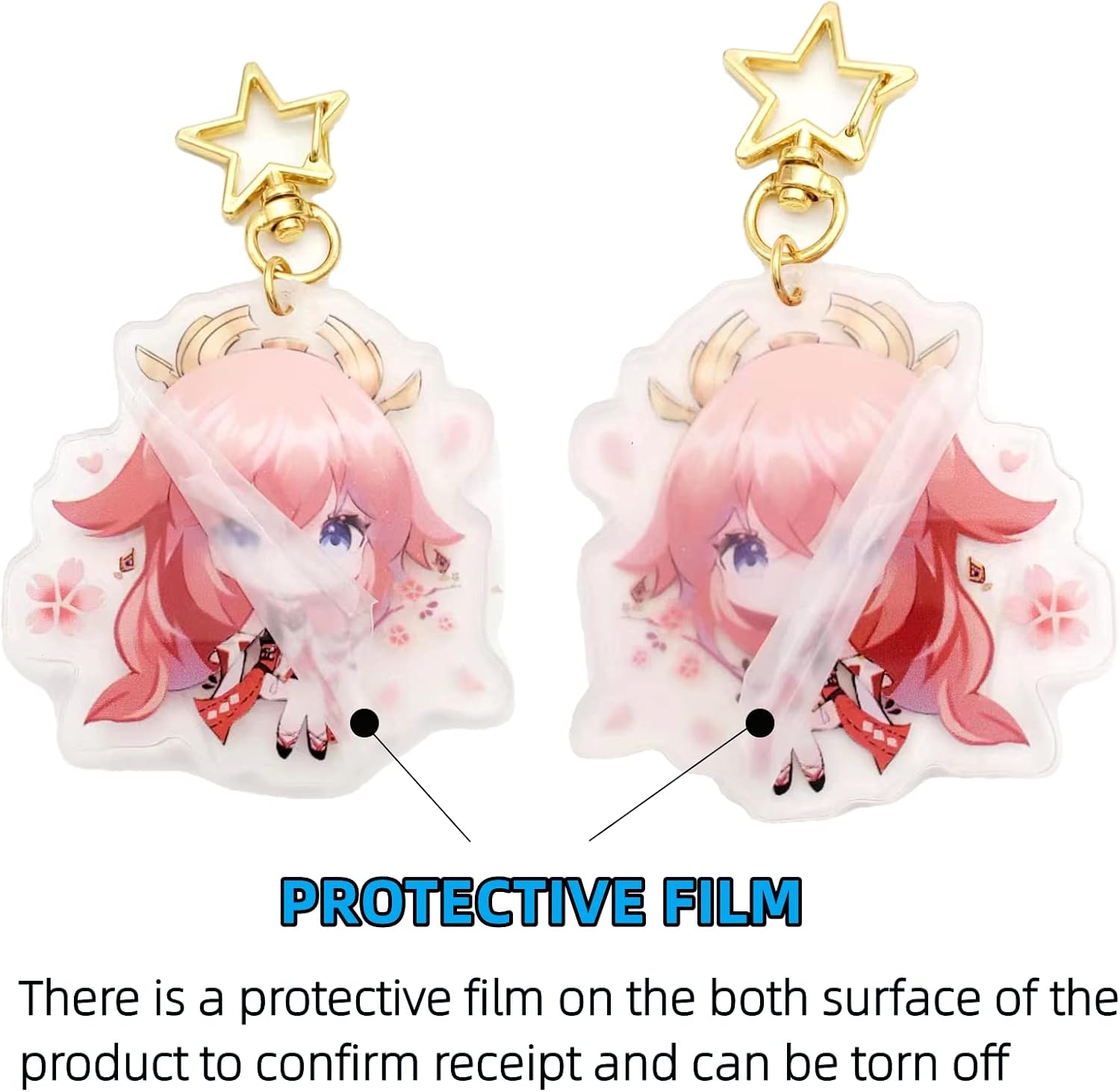 Miniatura 4 de CHERSE Genshin Impact - Llavero de acrílico, figura de Genshin Impact linda figura, accesorio para teléfono