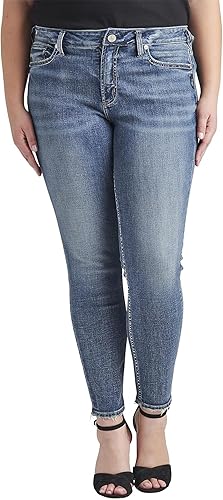 Silver Jeans Co. Plus Size Suki Mid Rise Curvy Fit Skinny Jeans | Trendy & Stret