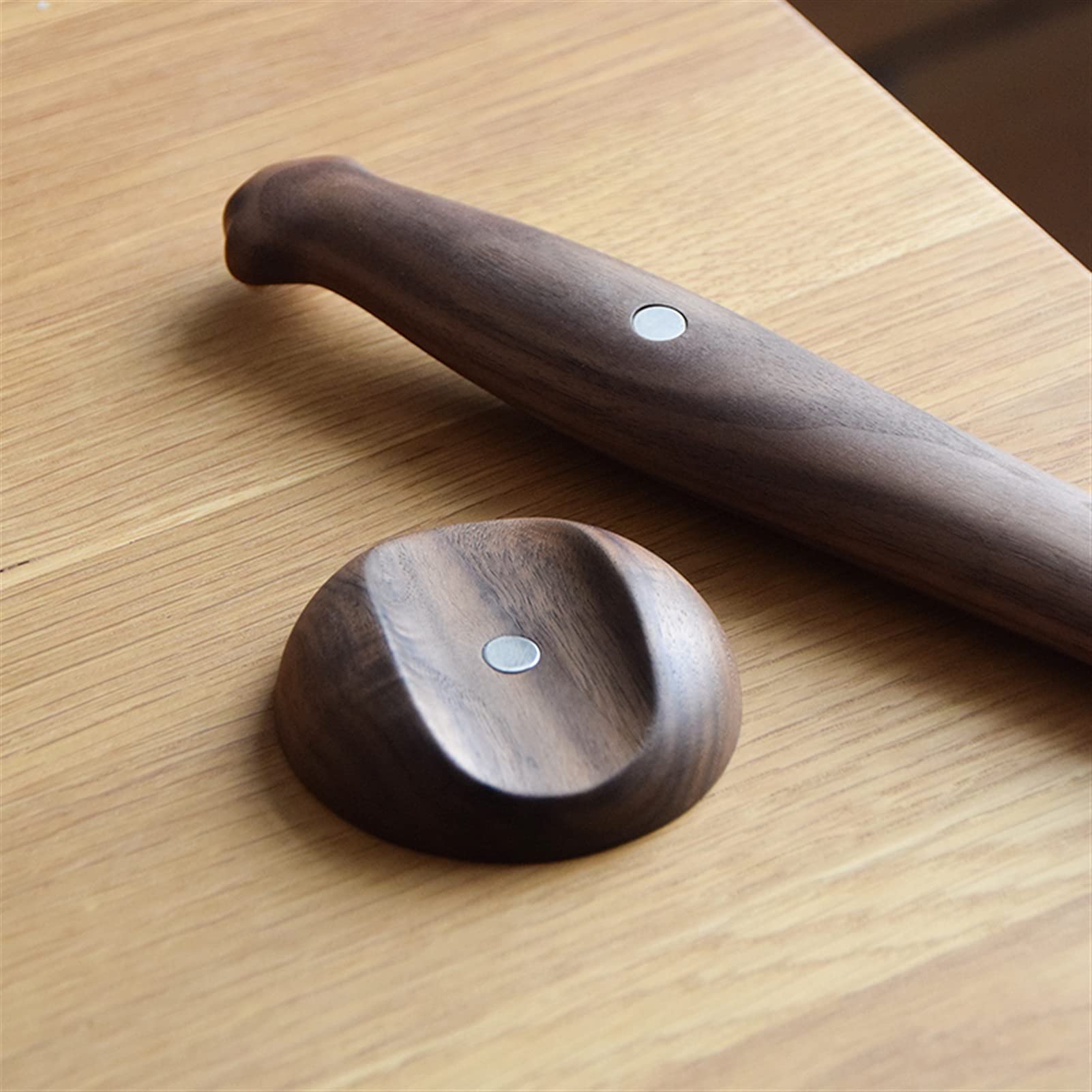 Schuhlöffel aus Holz mit langem Griff, Wandmontage, magnetische Aufhängung, Schuhlöffel aus Walnussholz für Männer, Frauen, Kinder, ältere Menschen, Schwangere