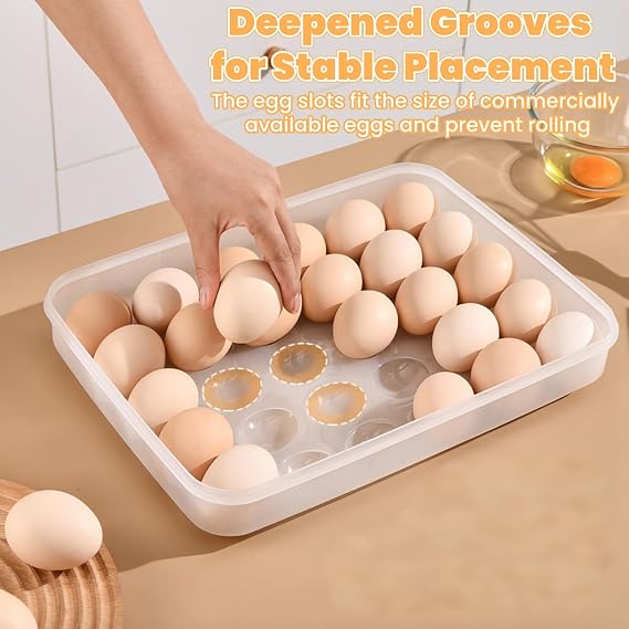3 Pack Deviled Egg Containers with Lid, 90 Slots Plastic Egg Holder