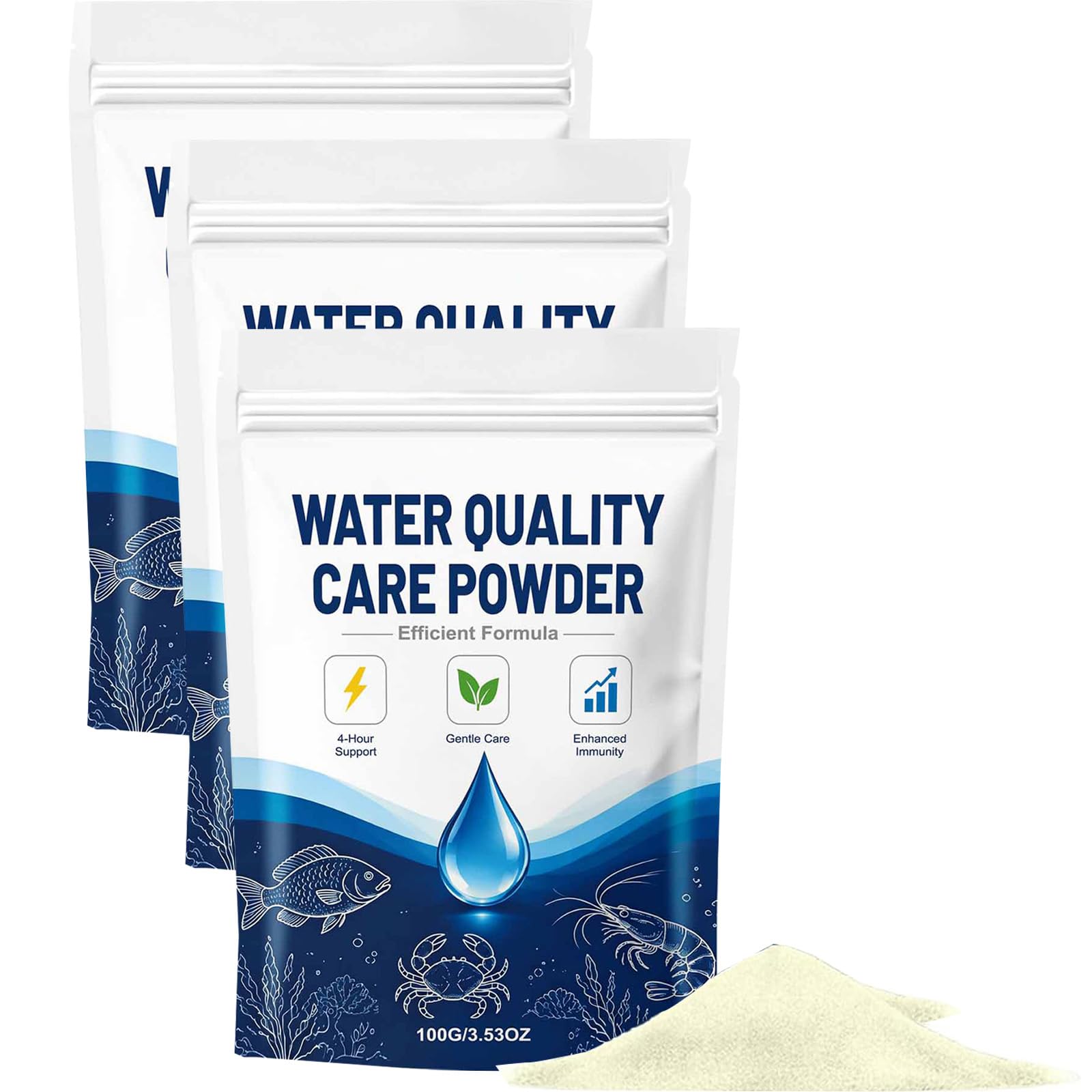 Pack of 5 Aqua Guardian Pro Formula for Ponds - Water Care Powder for Fish - Easy Mixable Water Care Support Long Lasting Clarity, Resealable (3 Pieces)