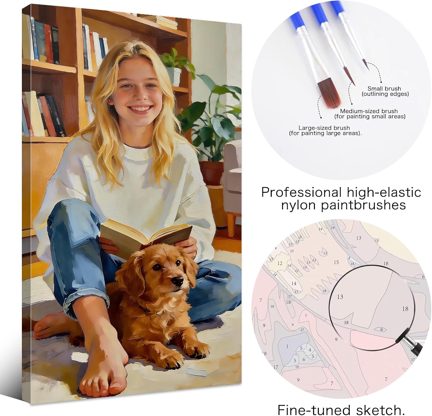 Custom Paint by Numbers from Photo - Personalized Paint by Number Kit for Adults with Frame Options, Couples Paint by Number Kit - Custom Photo to Paint by Numbers DIY Craft, Unique Gift (24X32Inch)