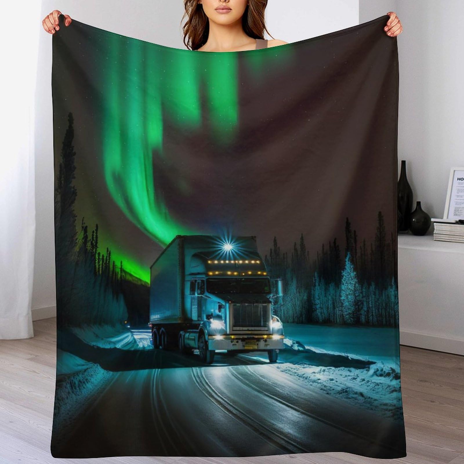 Couverture camion en flannel douce polaire multicouche de lit et canapé de taille 130x180cm