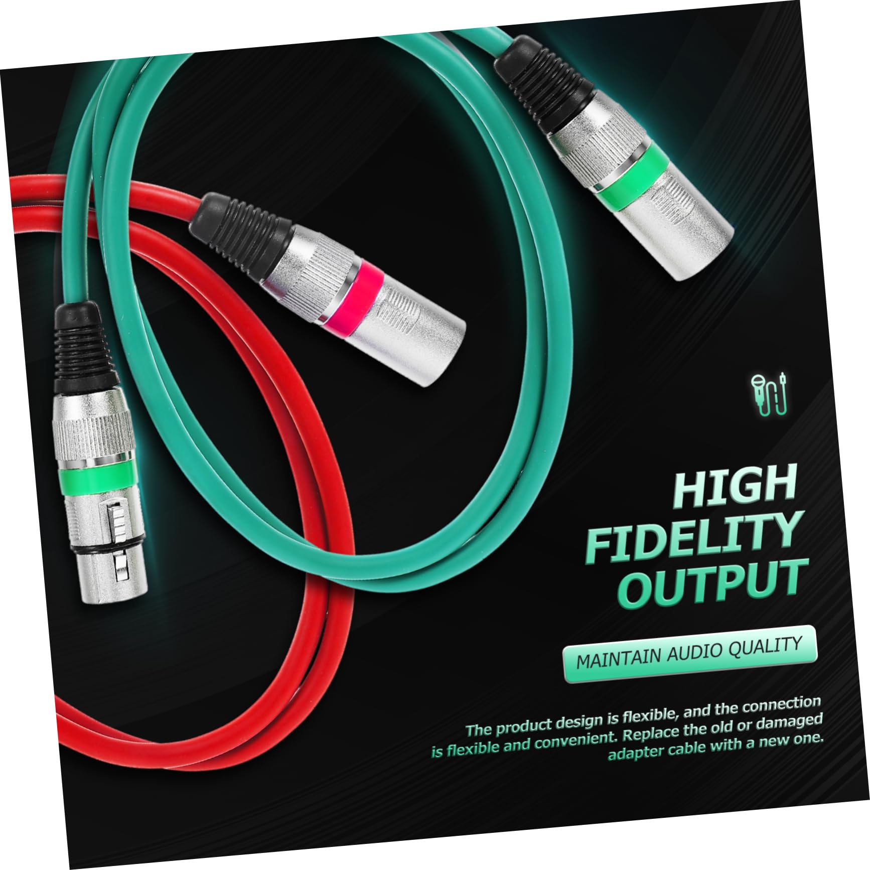 Cavo Xlr Bilanciato per Microfono, 5 Pezzi, 1m, Connettore Maschio-femmina, in Rame e Pvc, Connessione Flessibile per Matrimoni e Feste