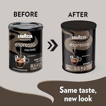 Lavazza Caffe Espresso مزيج القهوة المطحونة ، مشوي متوسط ، 8 - يمكن للأوقية