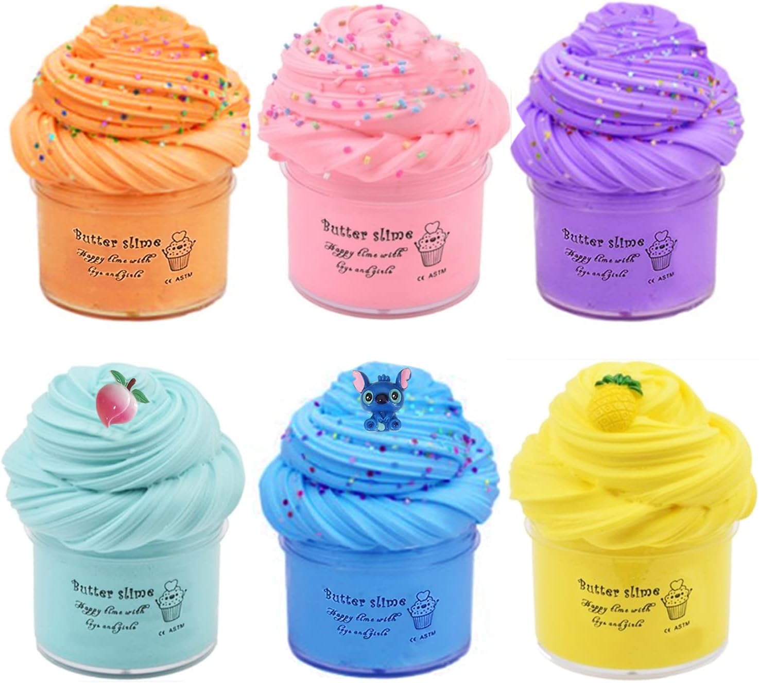 Butter Slime Kit，6 Pack Mini Fluffy Slime for Kids Pakistan Ubuy
