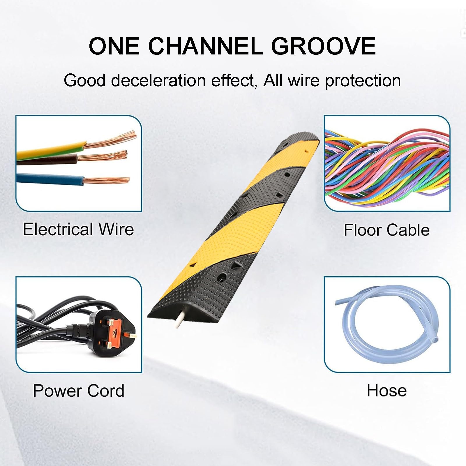 10T Pasacables de Suelo para Proteger Las Cables Protector de Cables Protector, Protector de Cables para Suelo Exterior, Antideslizante, Resistente a la Intemperie