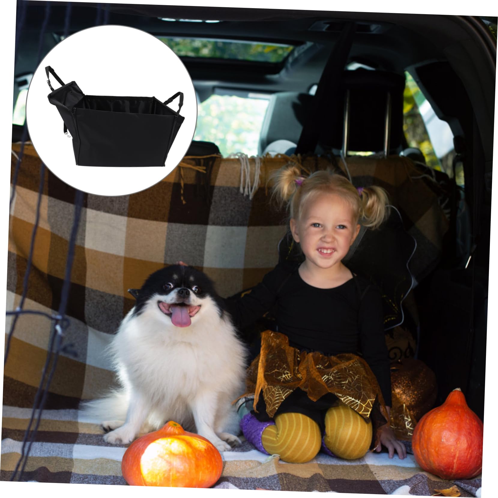 Asiento para Perros y Gatos para Coche Ajustable de Oxford Negro