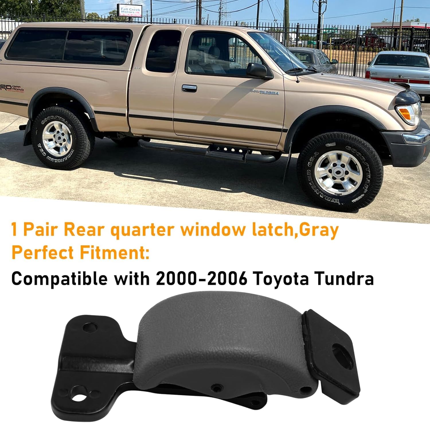Compatible with Toyota Tundra Rear Window Latch 2000-2006,Back Left & Right Side Window Latch Assembly W/O Screws for 1st Gen Tundra,Gray Rear Quarter Window Latch Replace OE#62920-34012,1 Pair