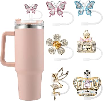 6PCS Cute Straw Toppers Cover for Stanley Cup Accessories
