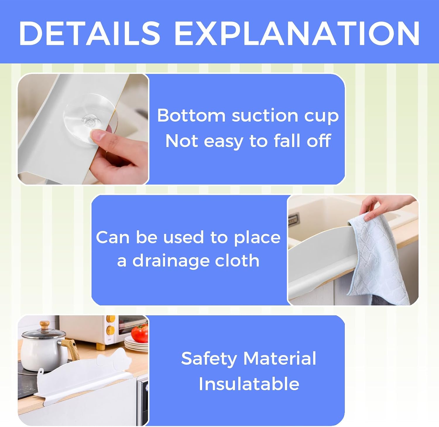 1 Pcs Silicone Sink Splash Guard for Kitchen Sink, Dog Shape Non-Slip Strong Suction Splash Protector, Durable & Easy Clean Splash Guard for Sink, Dishwasher Safe, 16 inch (Cream White)
