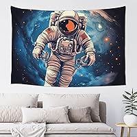 Vista 1 de Astronauta Planet Print Tapestry Multifunctional Wall Hanging 60 X 40 Inch Wall Blanket Wall Art Decor For Living Room Bedroom Dorm Outdoor Camping