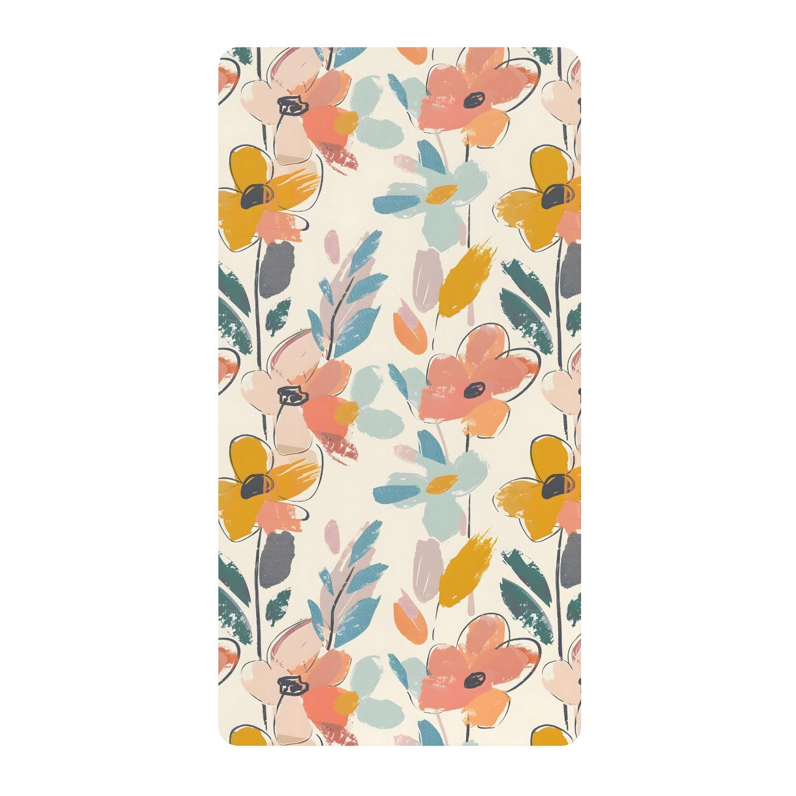 Drap-housse pour berceau de bébé à fleurs colorées pour garçons et filles - 71,1 x 132,1 cm