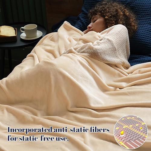 Miniatura 9 de PHF Manta de forro polar tamaño King de 120 x 120 pulgadas, sin desprendimiento, sin pelusas, manta suave grande, extra grande de 10 x 10 pies,