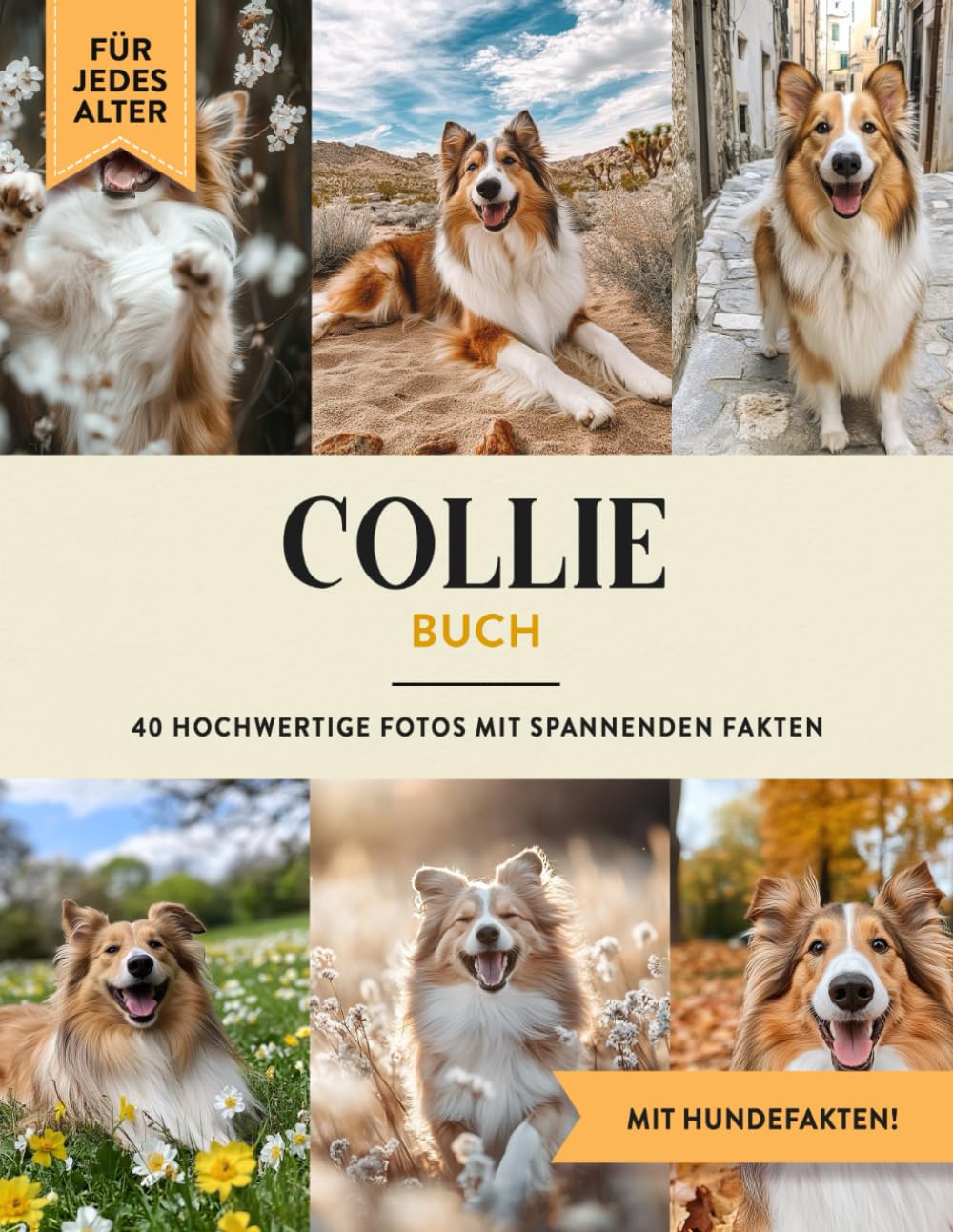 Collie Buch: 40 Bilder & Fakten | Langhaarcollie Hundebuch als Geschenk für Kinder & Erwachsene