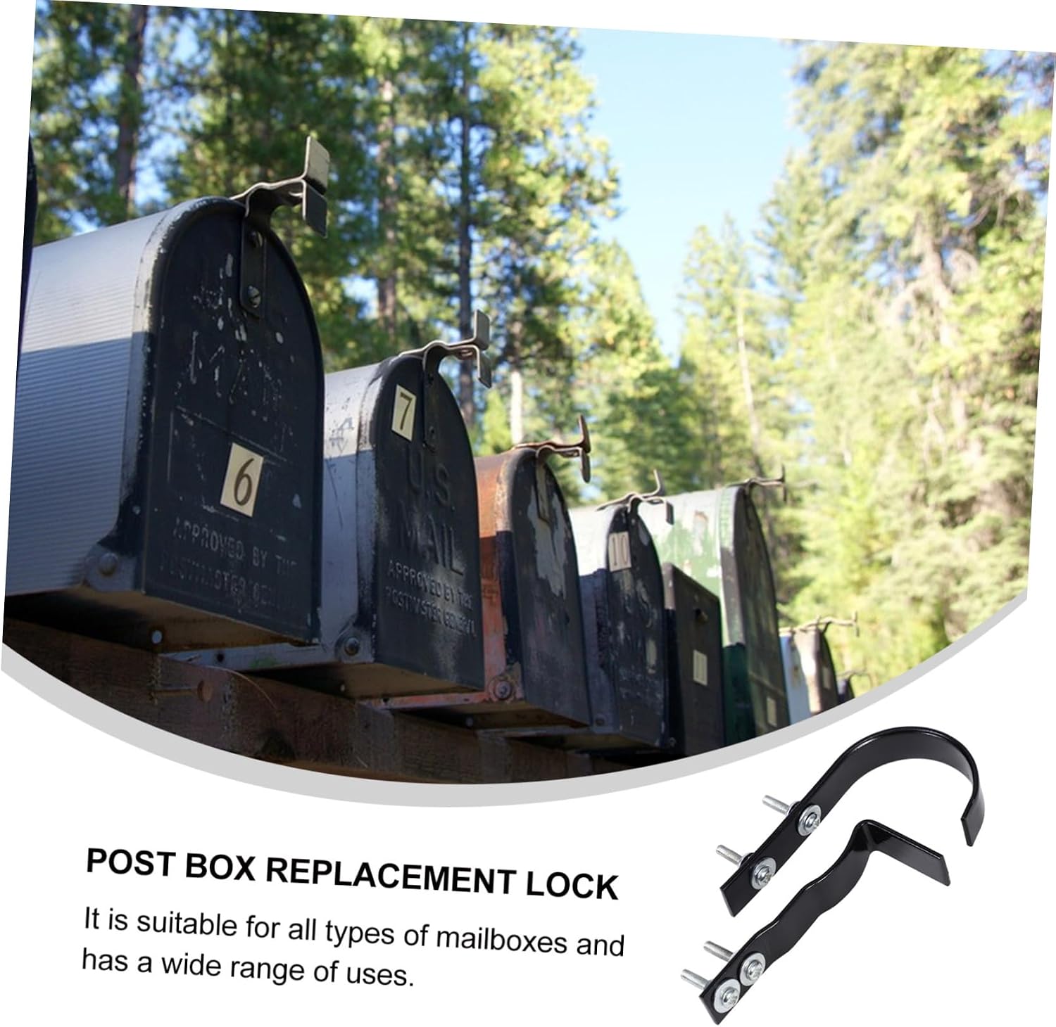 Hemoton Mailbox Lock Handle Replacement Parts Post Box Latch Hardware Post Box Accessory