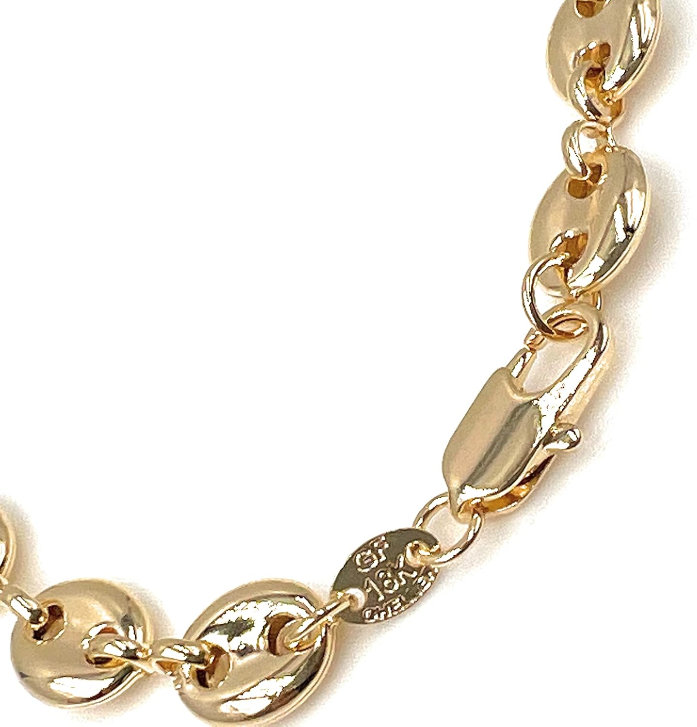 18K Brazilian Gold Plated Puff Mariner Anklet Link Chain for Women Fashion Jewelry