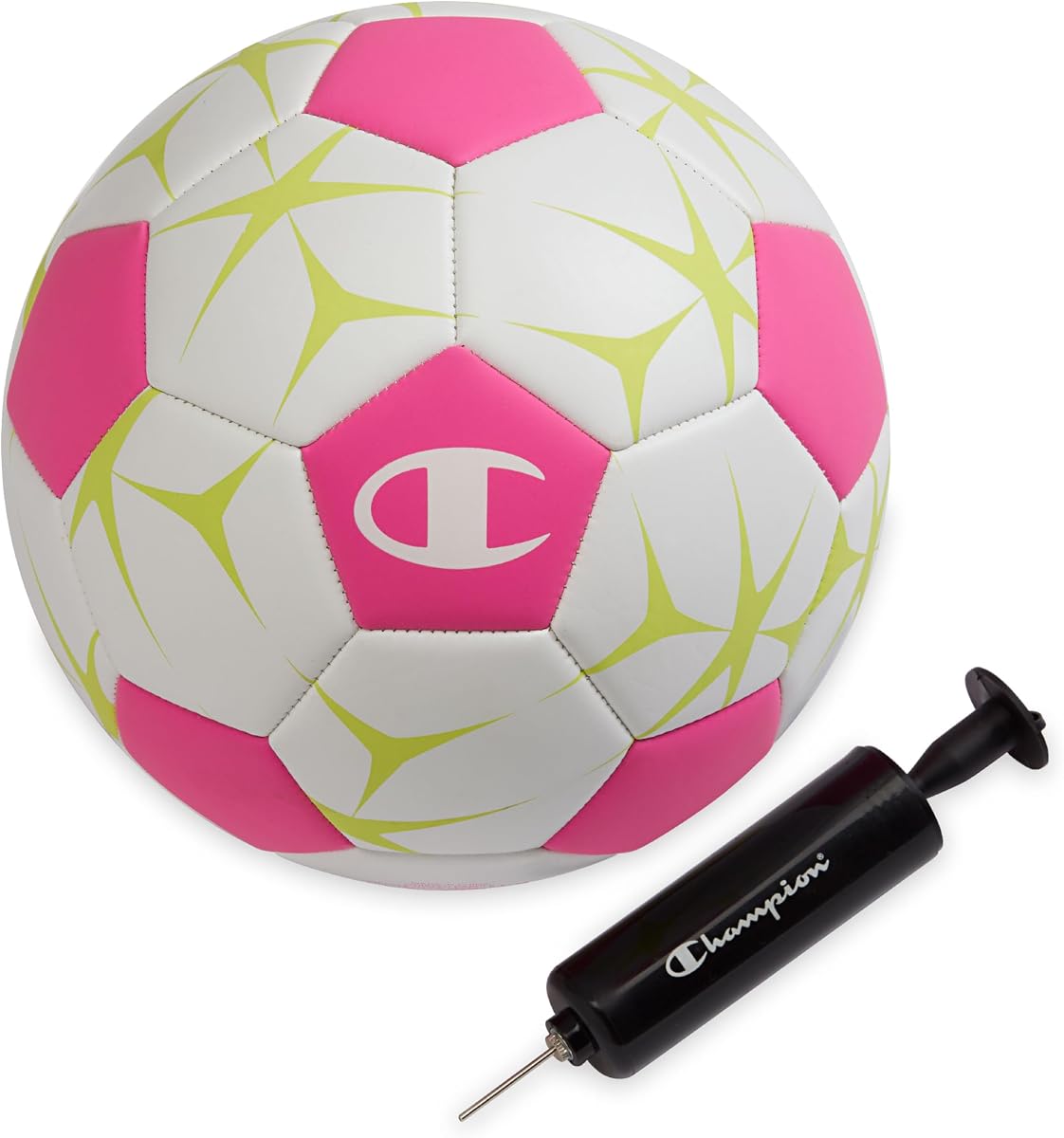 Balón de fútbol Champion Prodigy con bomba | Acabado mate de 32 paneles | Vejiga de butilo | Interior y exterior | Entrenamiento para Jóvenes y Adultos | Bomba de 6" incluida