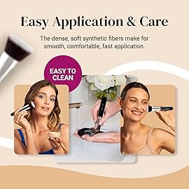 Large Flat Top Kabuki Foundation Brush by Keshima - Premium Makeup Brush for Liquid, Cream, and Powder - Buffing, Blending, and Face - 1.6 Top Diameter