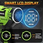 12V Brushless Power Drill, Cordless Drill with LCD Smart Display, 29+1 Torque Setting, 3/8 Inch Keyless Metal Chuck, 2.0Ah Battery, Fast Charger and 18Pcs Bits Included(Green)
