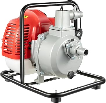 2 Stroke 43CC Gas Powered Water Pump,2HP Petrol Engine Water Transfer Pump Garden Farm Irrigation Pump,1 Inch Air-cooled High Pressure Pump for Irrigation,Sprinkler,Washing 7000r/min
