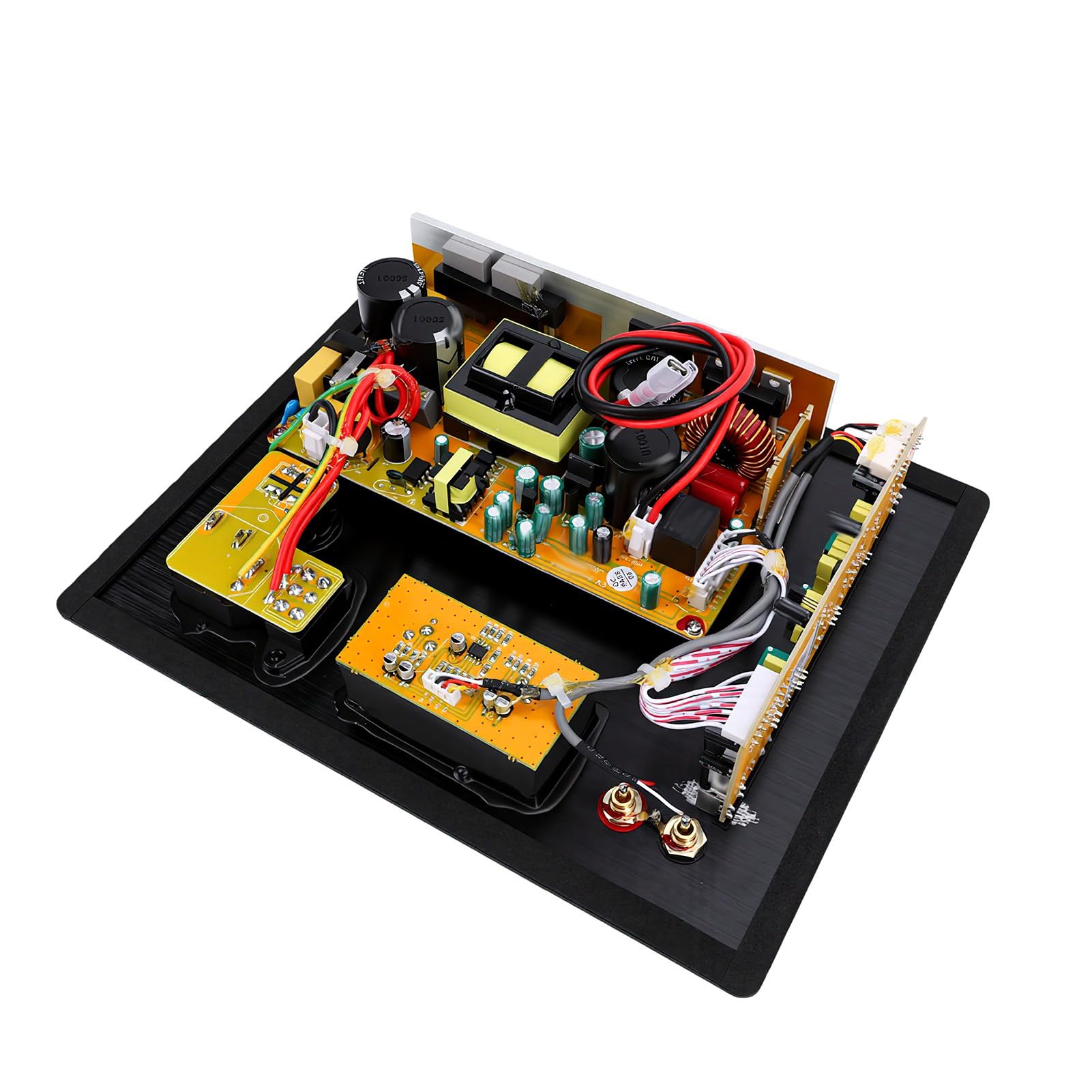 LICAEVEY Płytka Wzmacniacza Subwoofera HiFi, Metalowy moduł Wzmacniacza Mocy Klasy D 350 W RMS 400 W Max AV XLR Kontrola Fazy Wejściowej dla Kina Domowego 5.1 7.1 Użytkownicy Audio (Wtyczka UE 220 V)