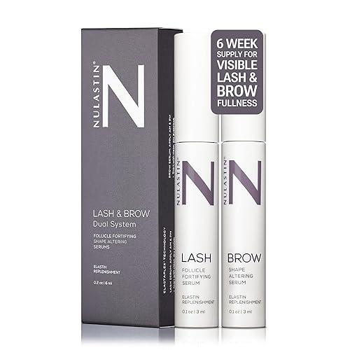 NULASTIN Sistema dual LASH and BROW, sueros potenciadores de pestañas y cejas con tecnología Elastaplex, veganos y libres de crueldad (2 unidades,
