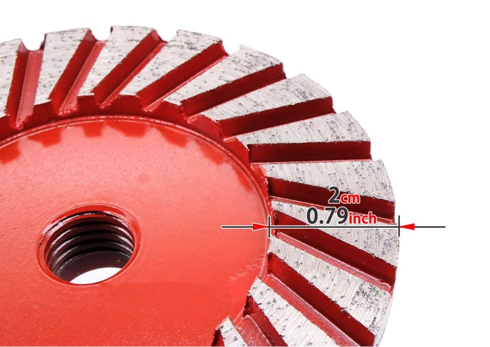 Muela Abrasiva De Segmento De Diamante De 4 ", Llanta Turbo, Rueda De Copa Ondulada, Grano 40, Abrasivo Para Piedra, Granito, Mármol, Tallado De Hormigón,Rosca M14