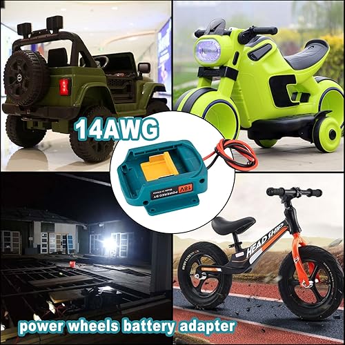 Miniatura 5 de Rueda adaptadora de batería de alimentación para batería Makita 18V LXT con conector de cable de 14 AWG para BL1850B, BL1860B, BL1830B, BL1840B