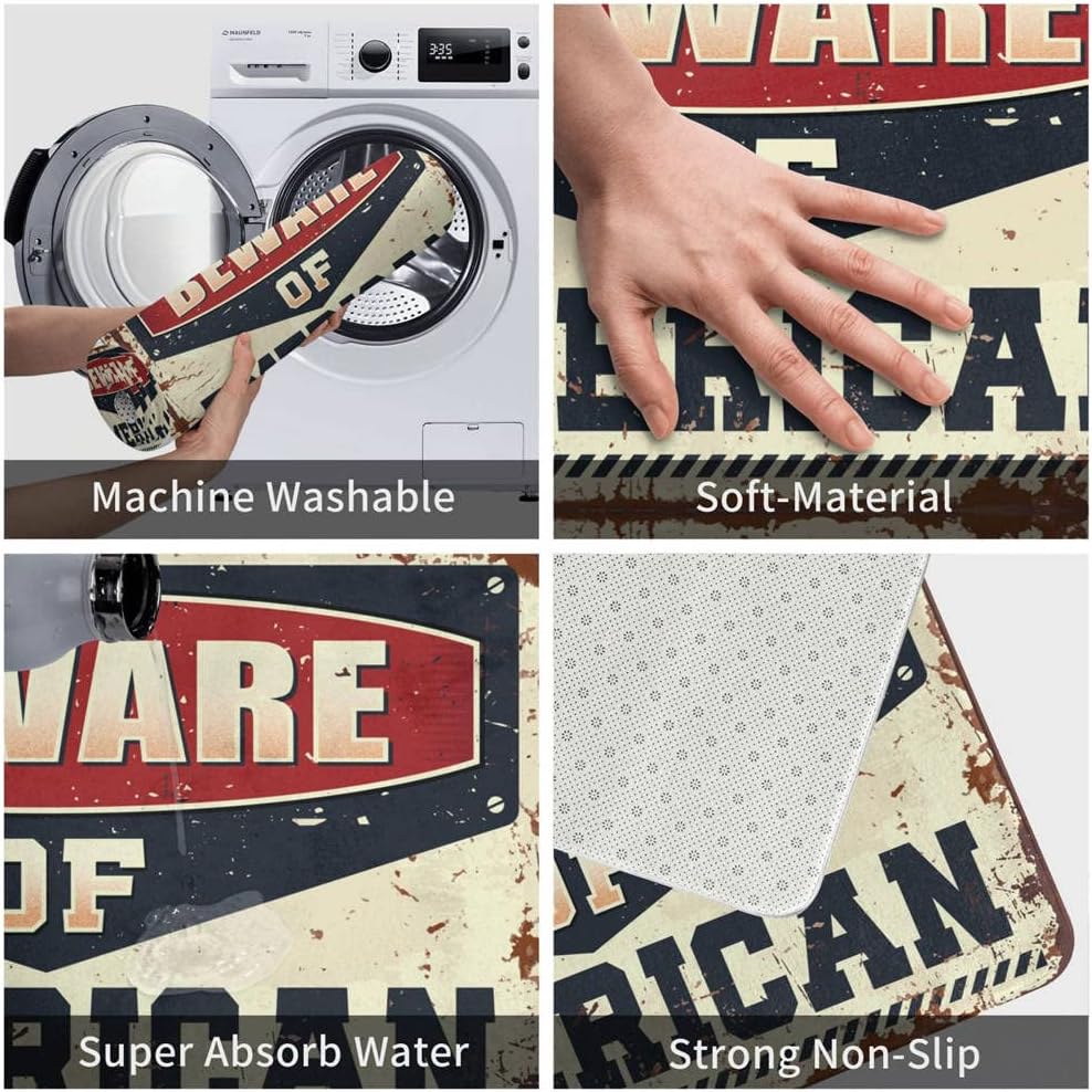 COTECI Little Man Cave Decor For Nursery Beware Of American Rug Kids Floor Mats Man Cave Decor For Men (Size : 65X90CM)